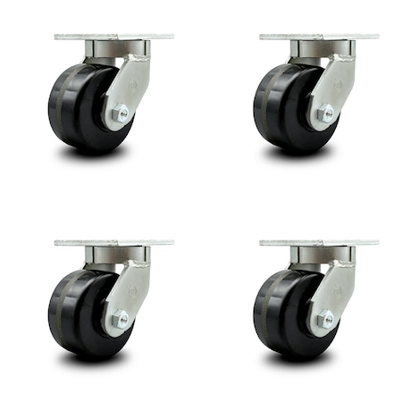 Service Caster 6 Inch Extra Heavy Duty Phenolic Wheel Swivel Top Plate Caster SCC, 4PK SCC-KP92S630-PHR-4